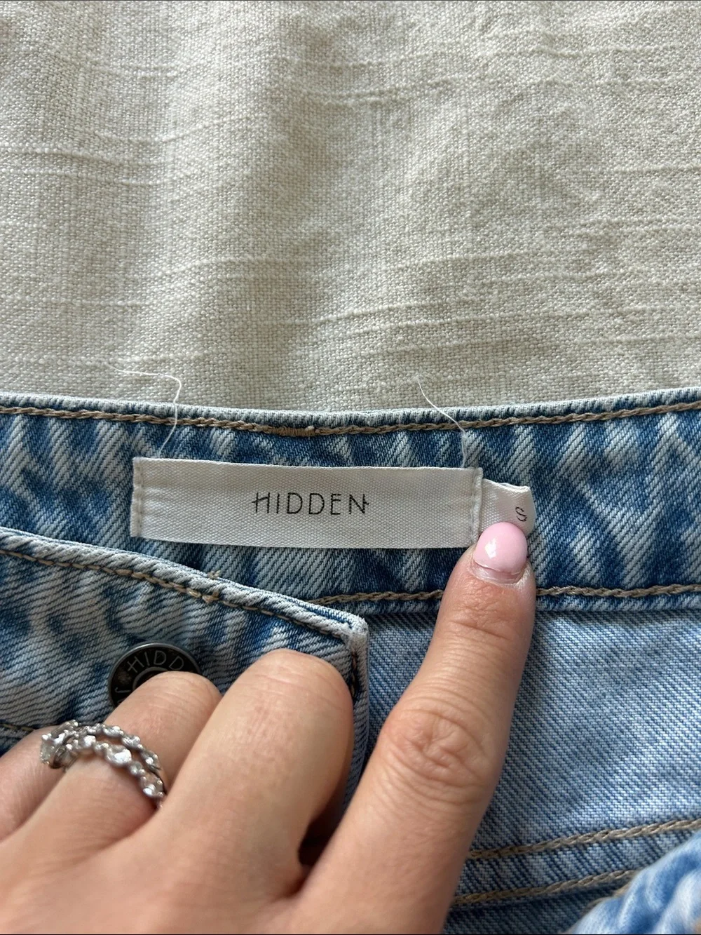 Hidden Light Blue Distressed Denim Shorts